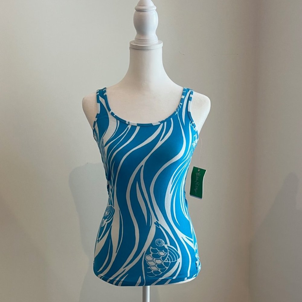 Lilly Pulitzer NWT size XS Tabbie tank blue crush bamboom